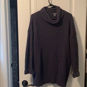 Chunky chenille turtleneck sweater